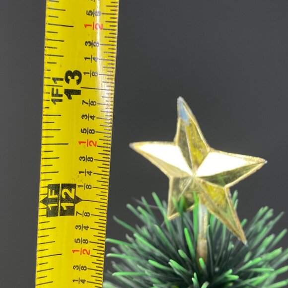 Vintage Plastic Tabletop Christmas Tree Flocked Birds 13 Inch - Picture 9 of 9